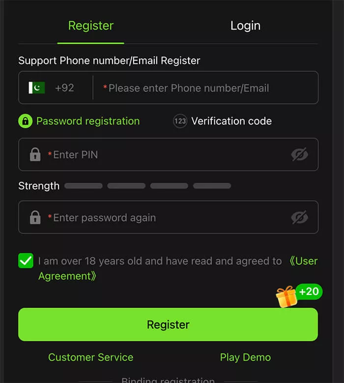 Register on Y999 Game