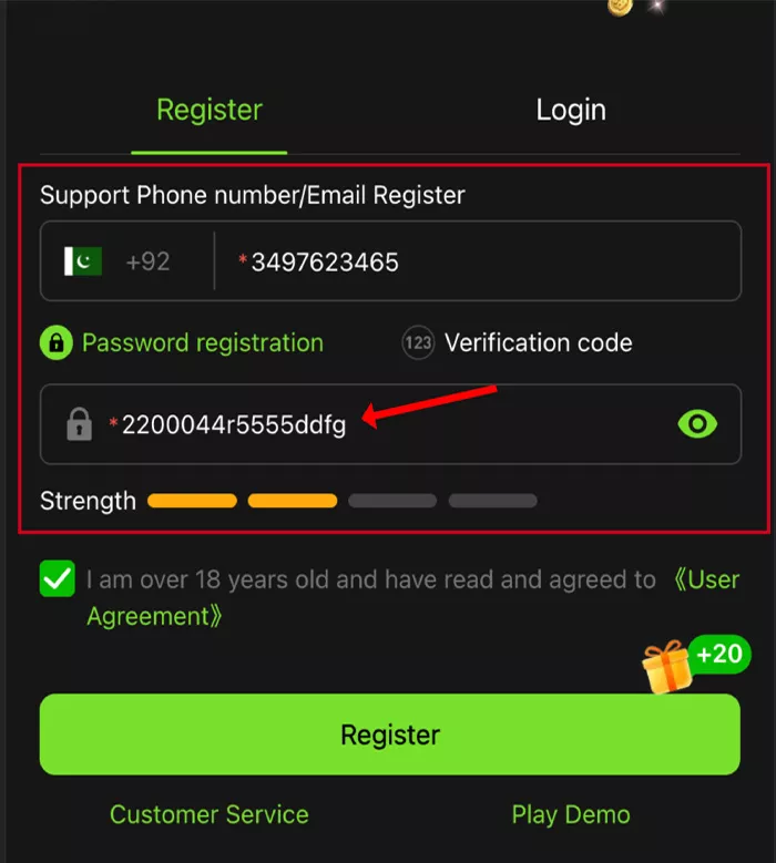 Y999 account create