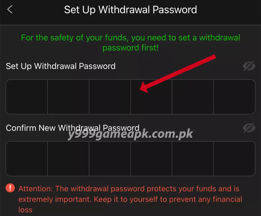 y999 Withdrawal Password